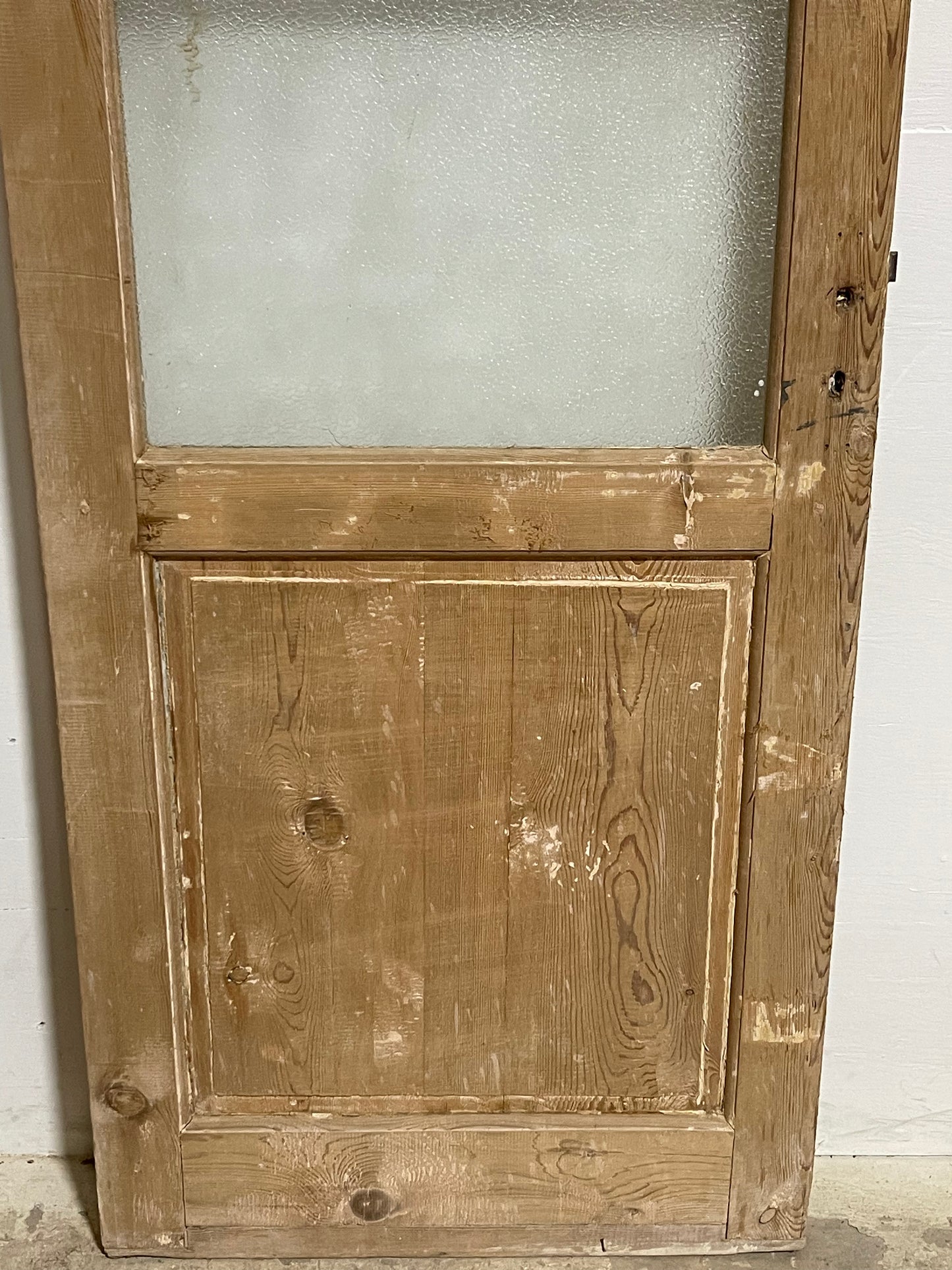 Antique French Panel Door with Glass  (85x31.25) J920