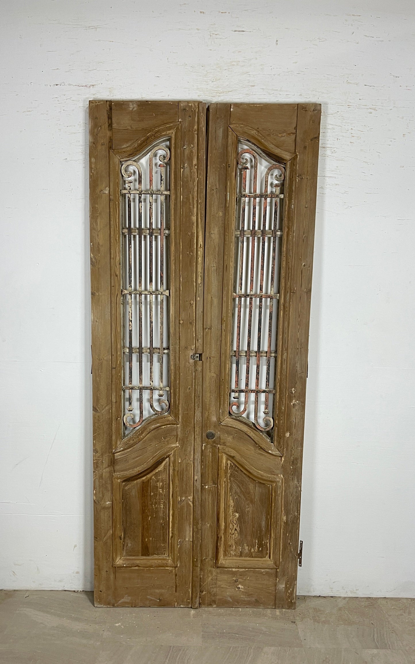 Antique French panel doors with Metal (94x41) P76