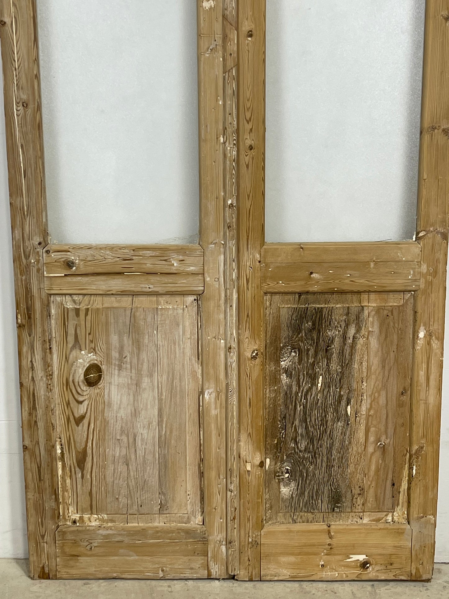 Antique French panel doors with glass (91.5x45) L392