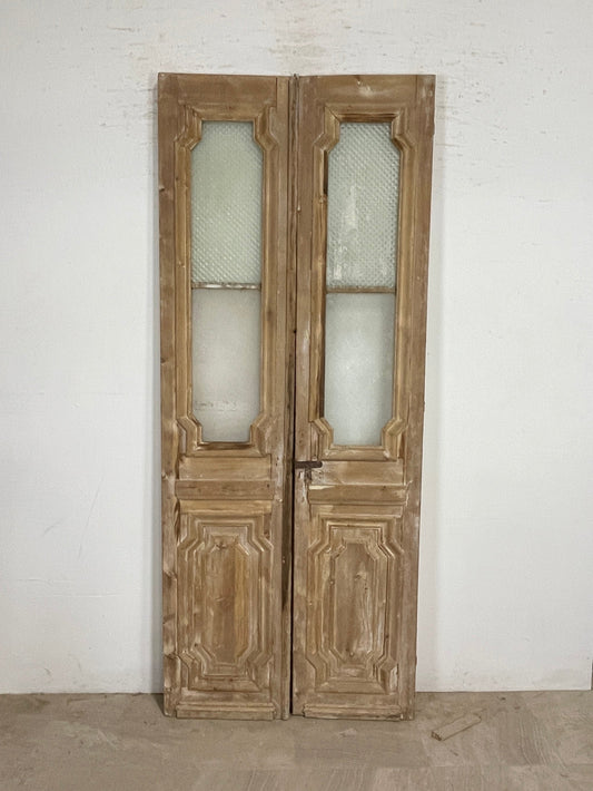 Antique French panel doors with Glass (91 x 37)  P9