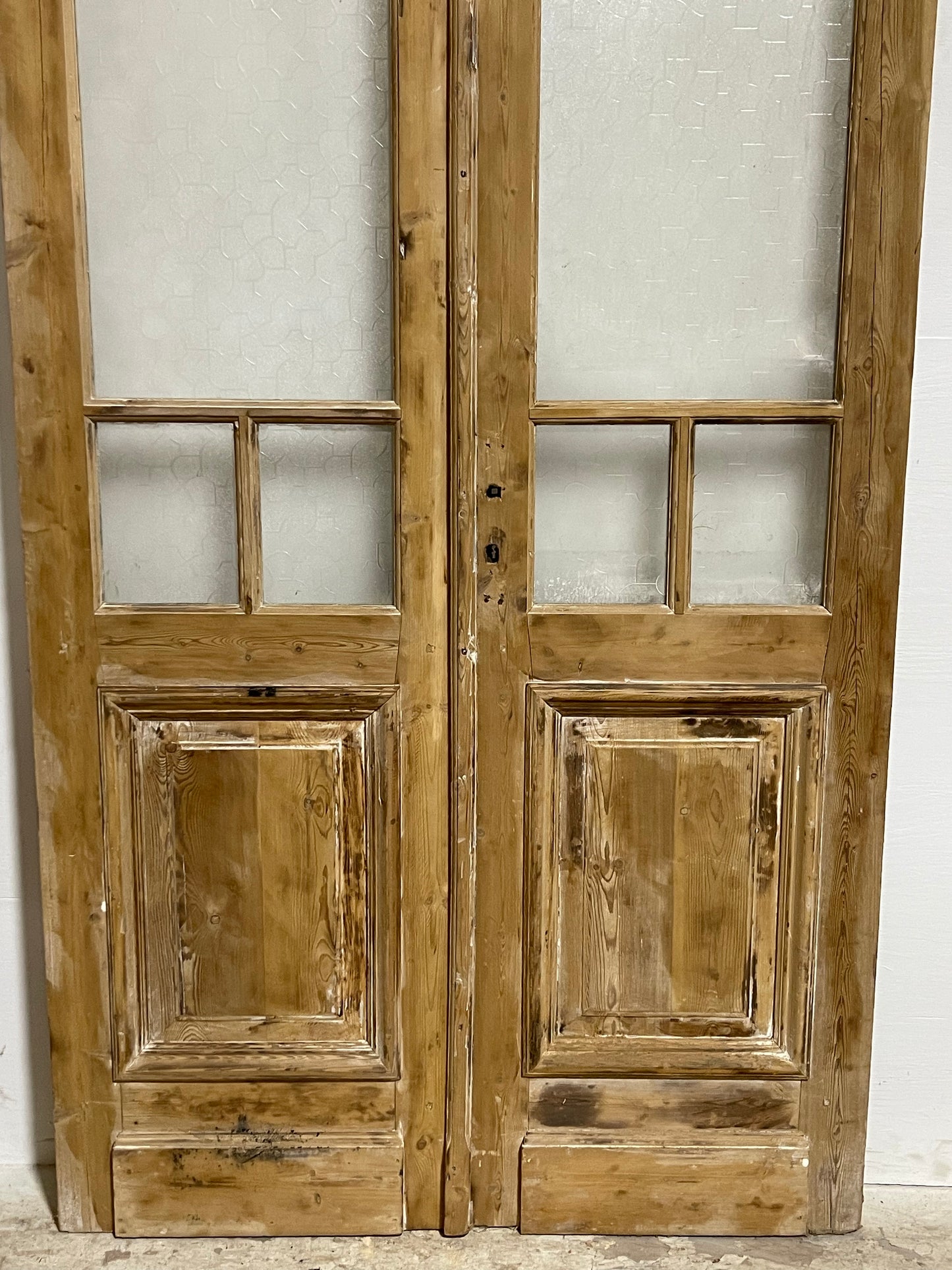 Antique French Panel Doors with Glass (96.75x43.75) J322
