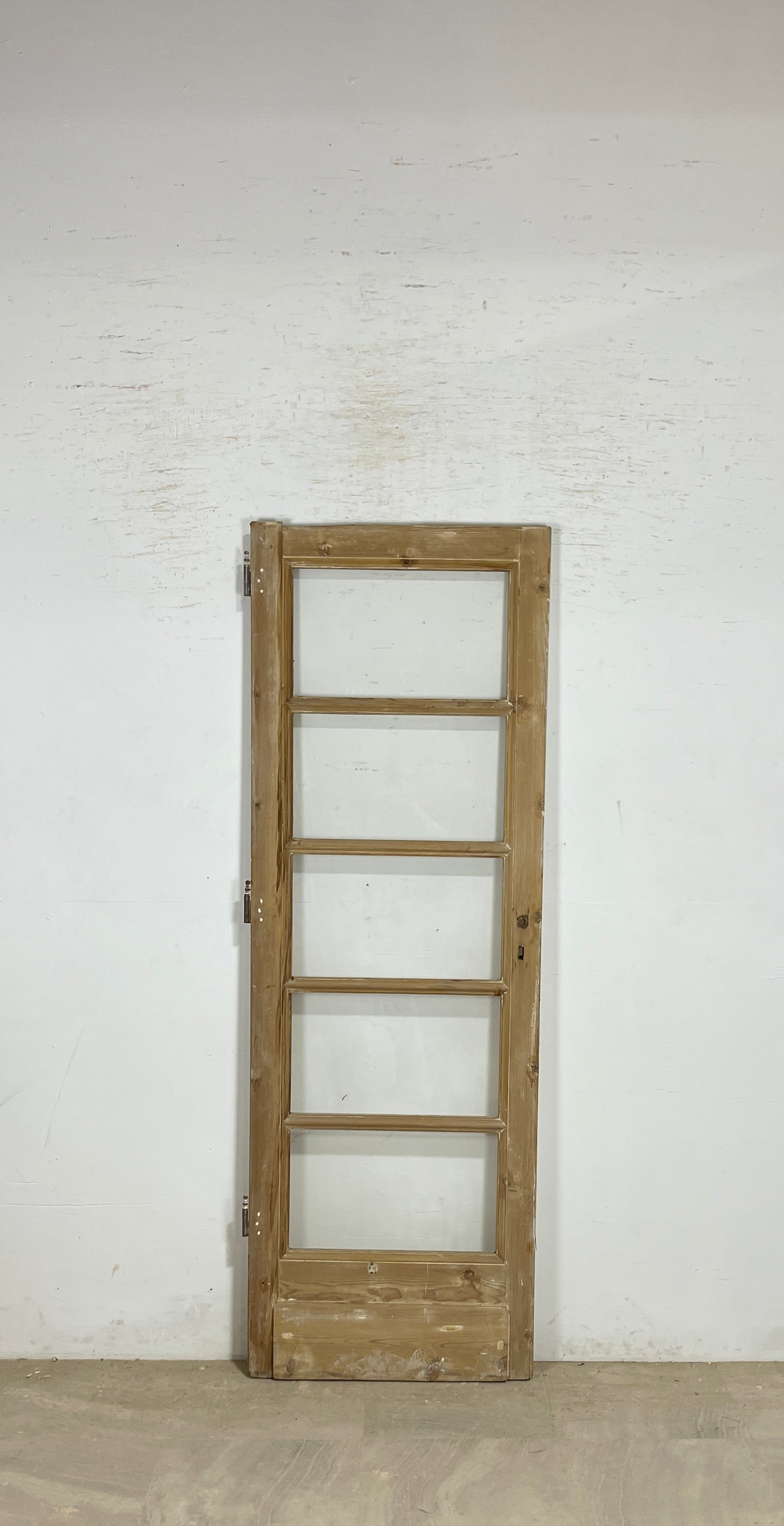 Antique French panel single door with glass (84x29) P194