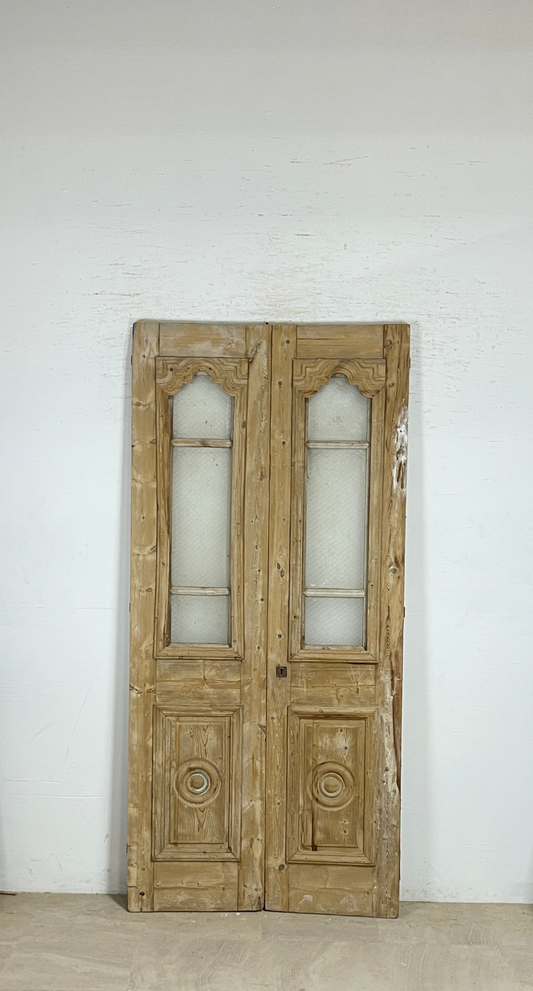 Antique French panel doors with Glass (93x43.5) P178