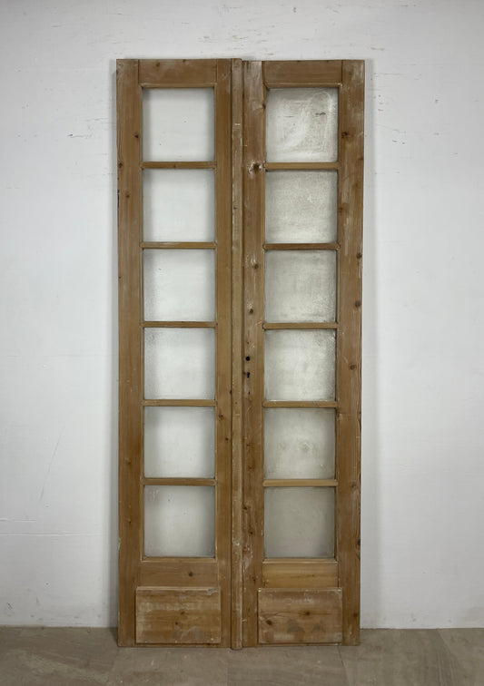 Antique French panel doors with Glass (96 x 40) O80