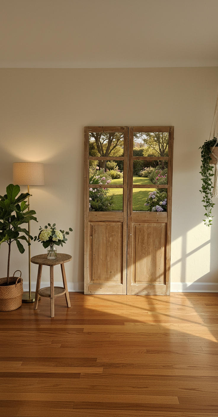 Antique French panel doors with Glass (83.5x44.5) P162