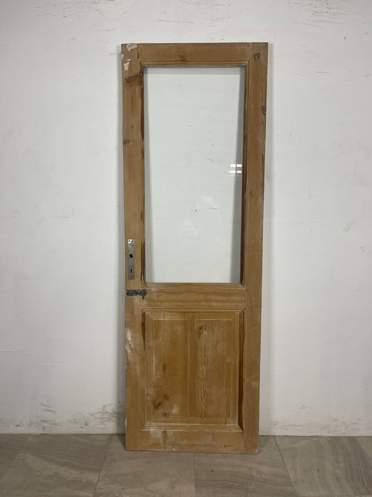 Antique French Panel Door with Glass  (81 x 27.5) N193