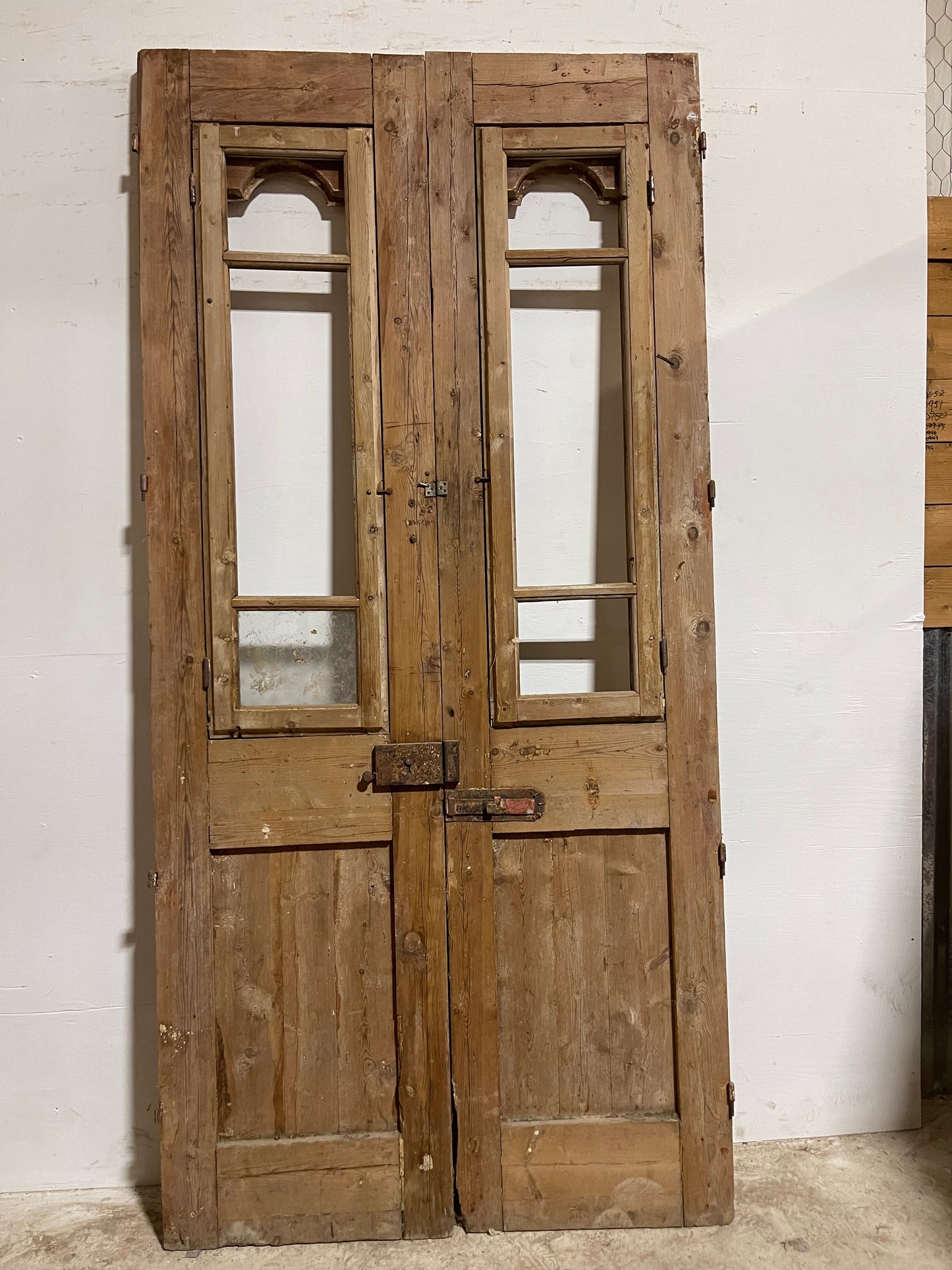 Antique French Panel Doors with Glass (97.25x46.50) J306