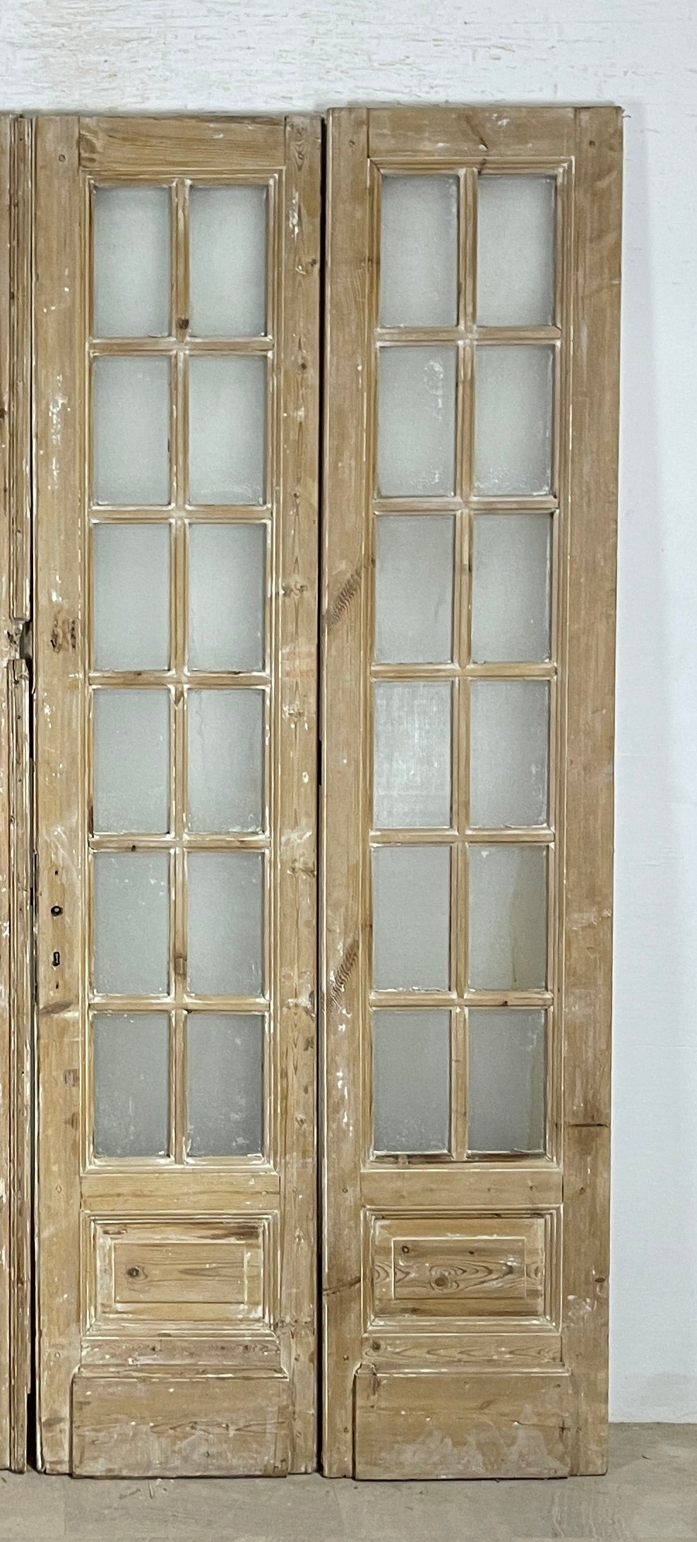 Antique French panel doors with Glass 4 Piece set (90x77.5) P187