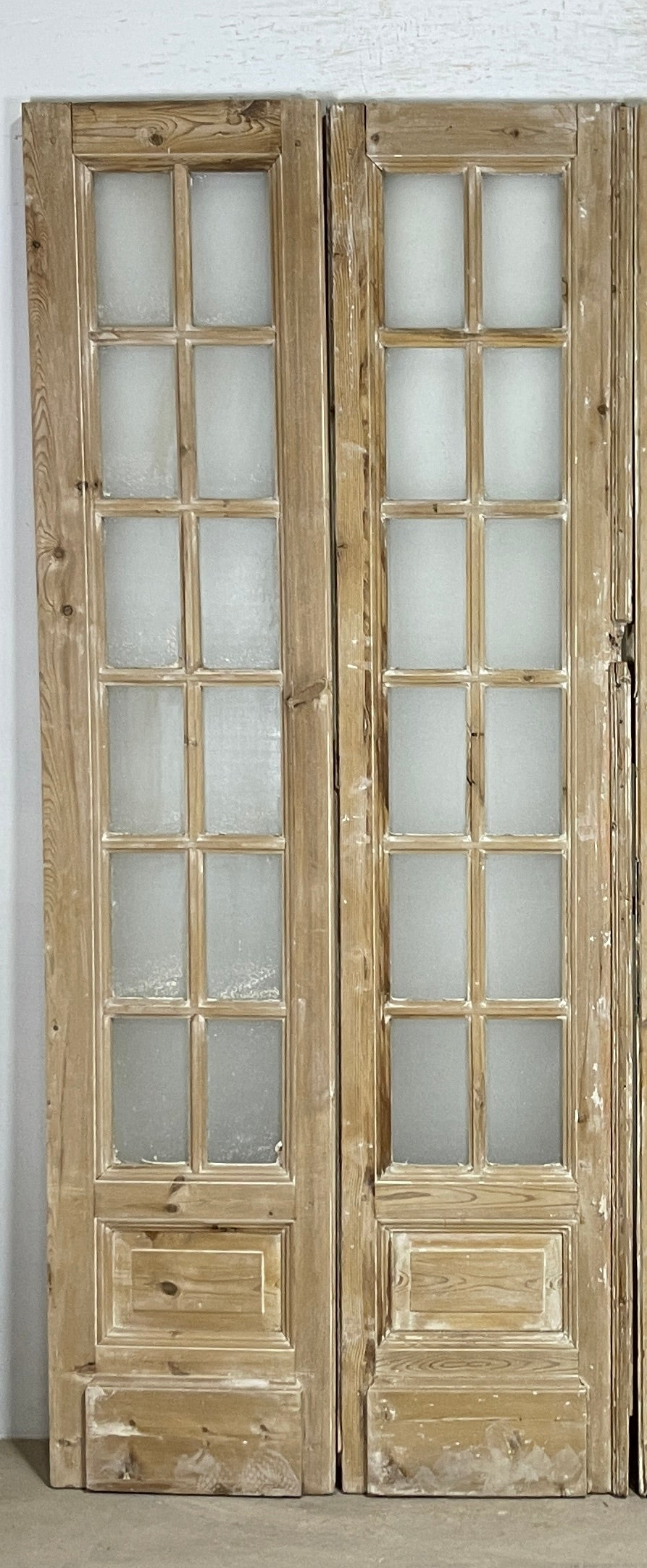 Antique French panel doors with Glass 4 Piece set (90x77.5) P187