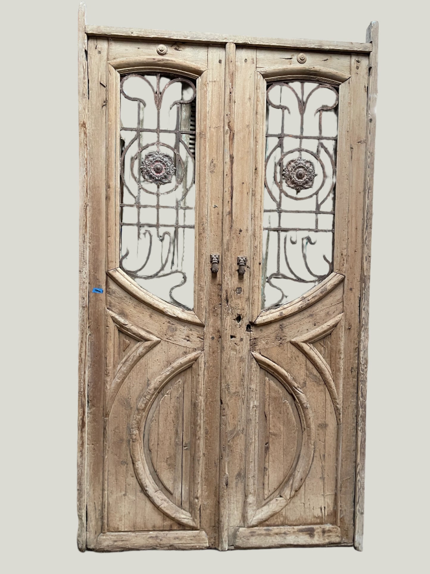 Antique French panel doors with Metal ( 107.5 x 59) O999