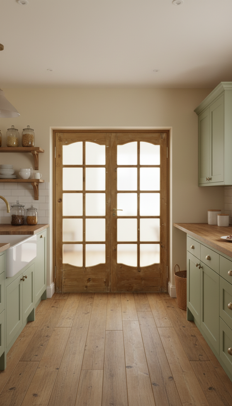 Antique French panel doors with Glass (81.5x55) P184