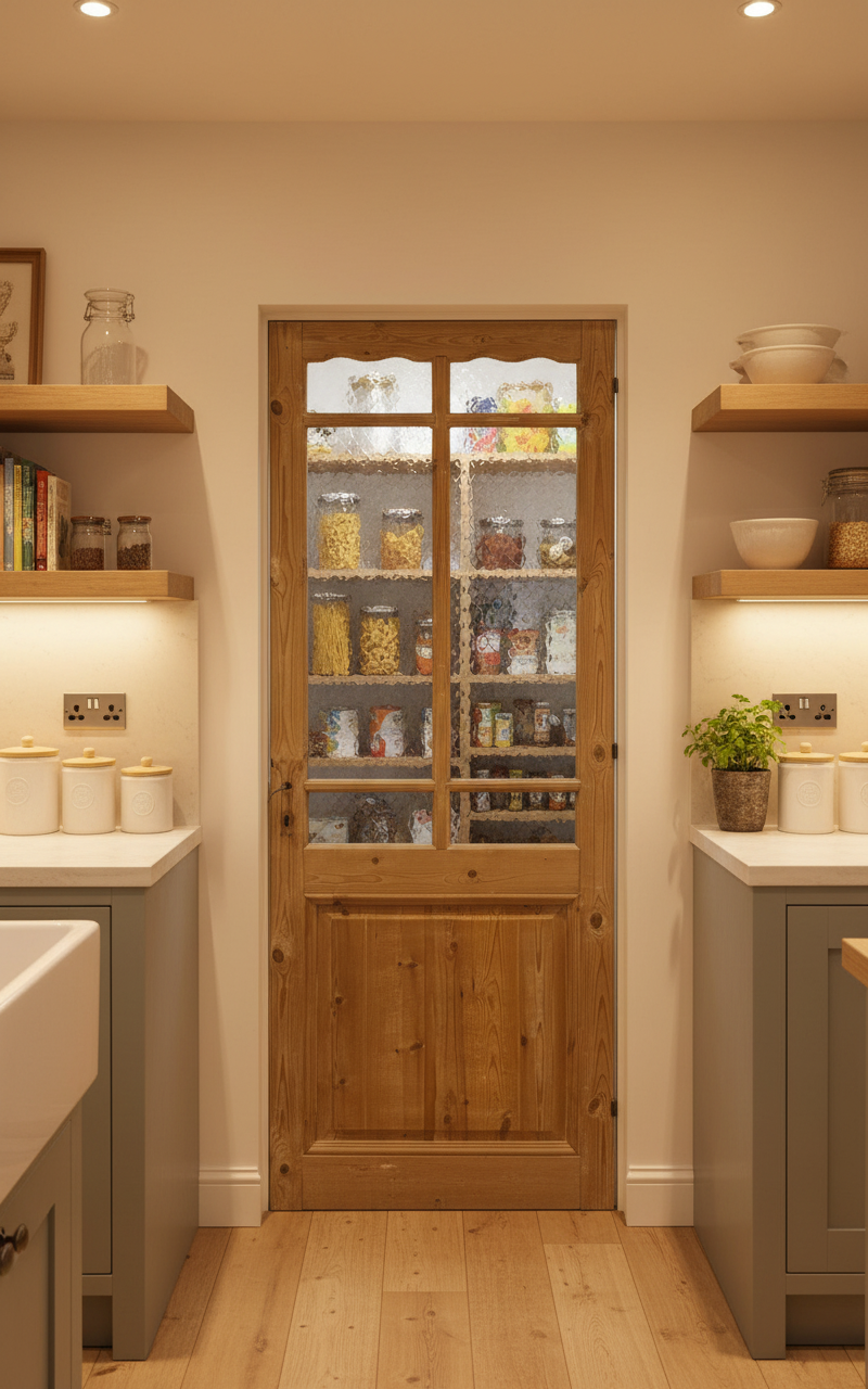 Antique French panel single door with glass (82.5x32) P205