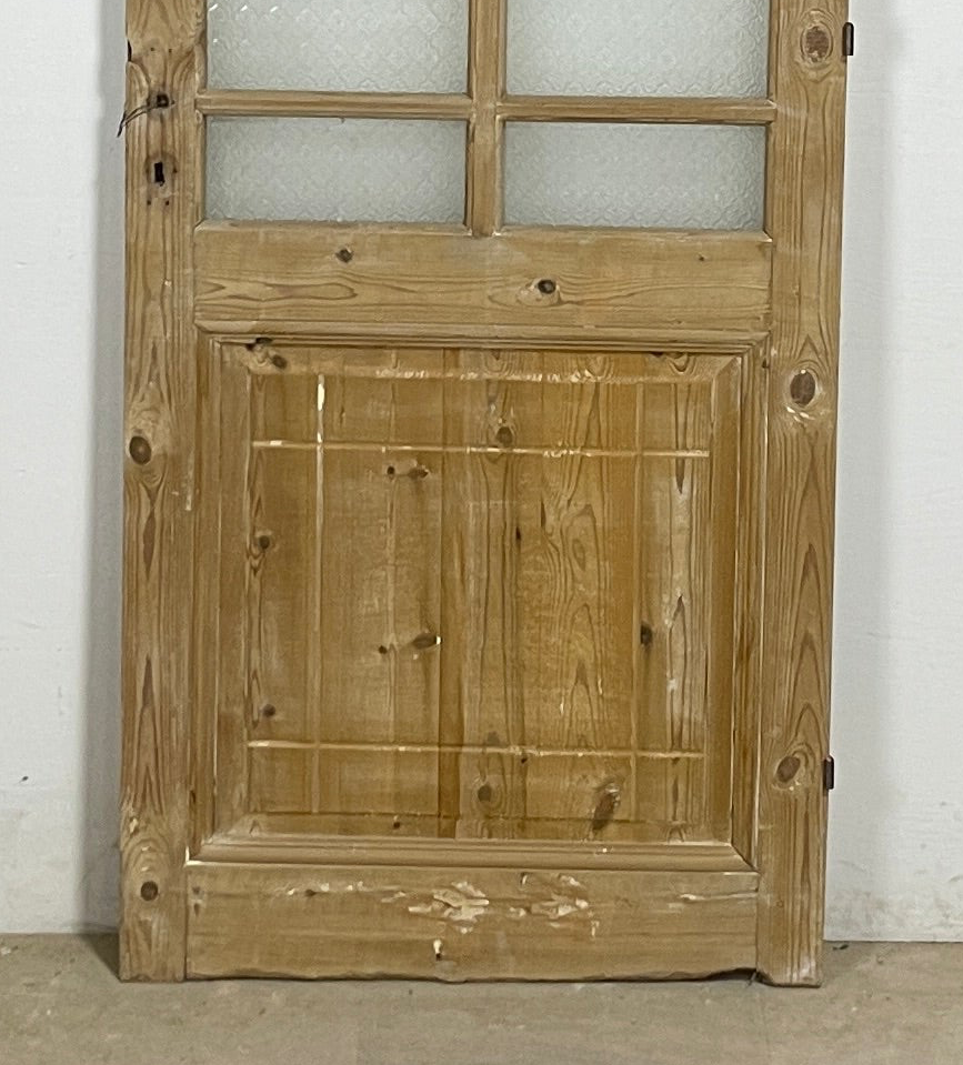 Antique French panel single door with glass (82.5x32) P205