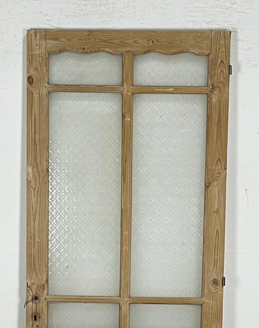 Antique French panel single door with glass (82.5x32) P205