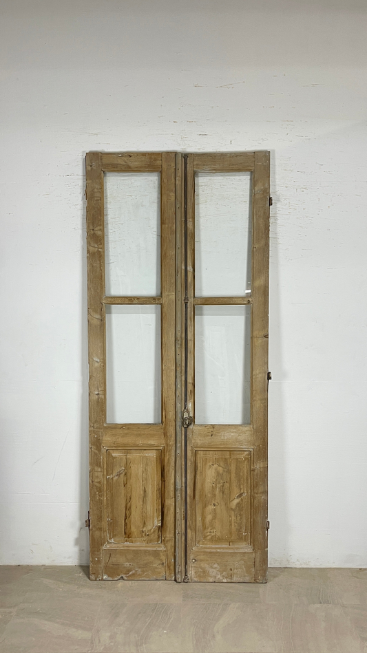 Antique French panel doors with Glass (102x43.5) P156