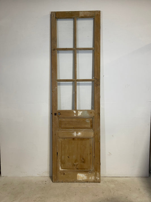 Antique French Panel Door with Glass  (102.25x29) L249