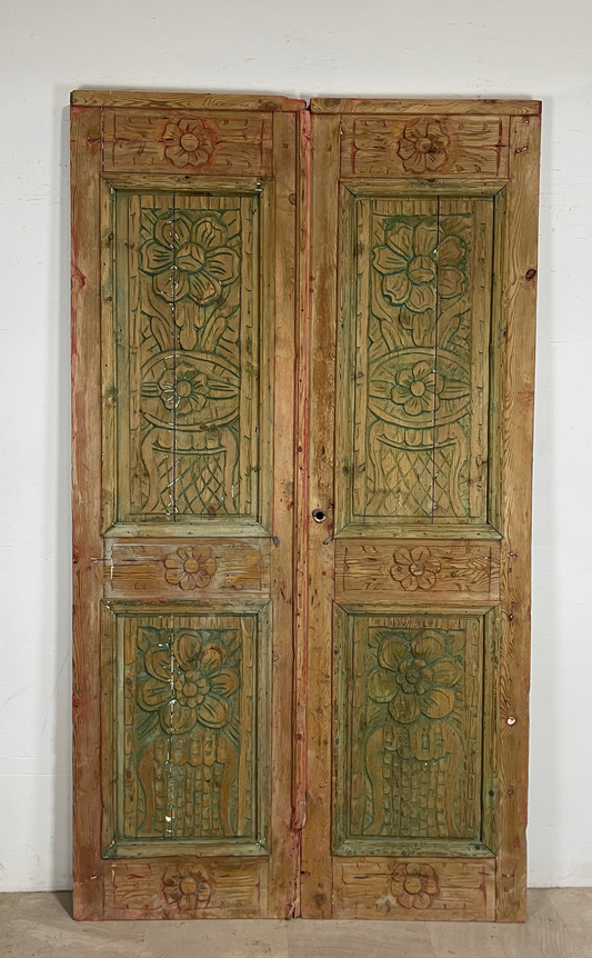 Antique French panel doors with Carvings (105 x 59.25) P40