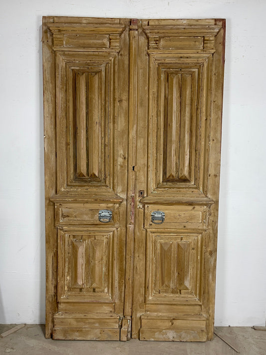 Antique French panel doors with Carvings (99 x 55)  P 14