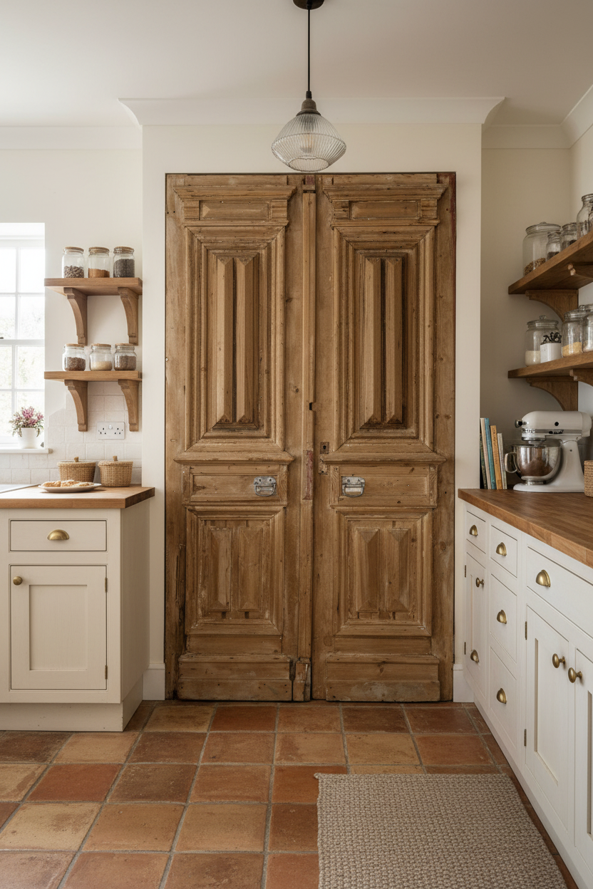Antique French panel doors with Carvings (99 x 55)  P 14