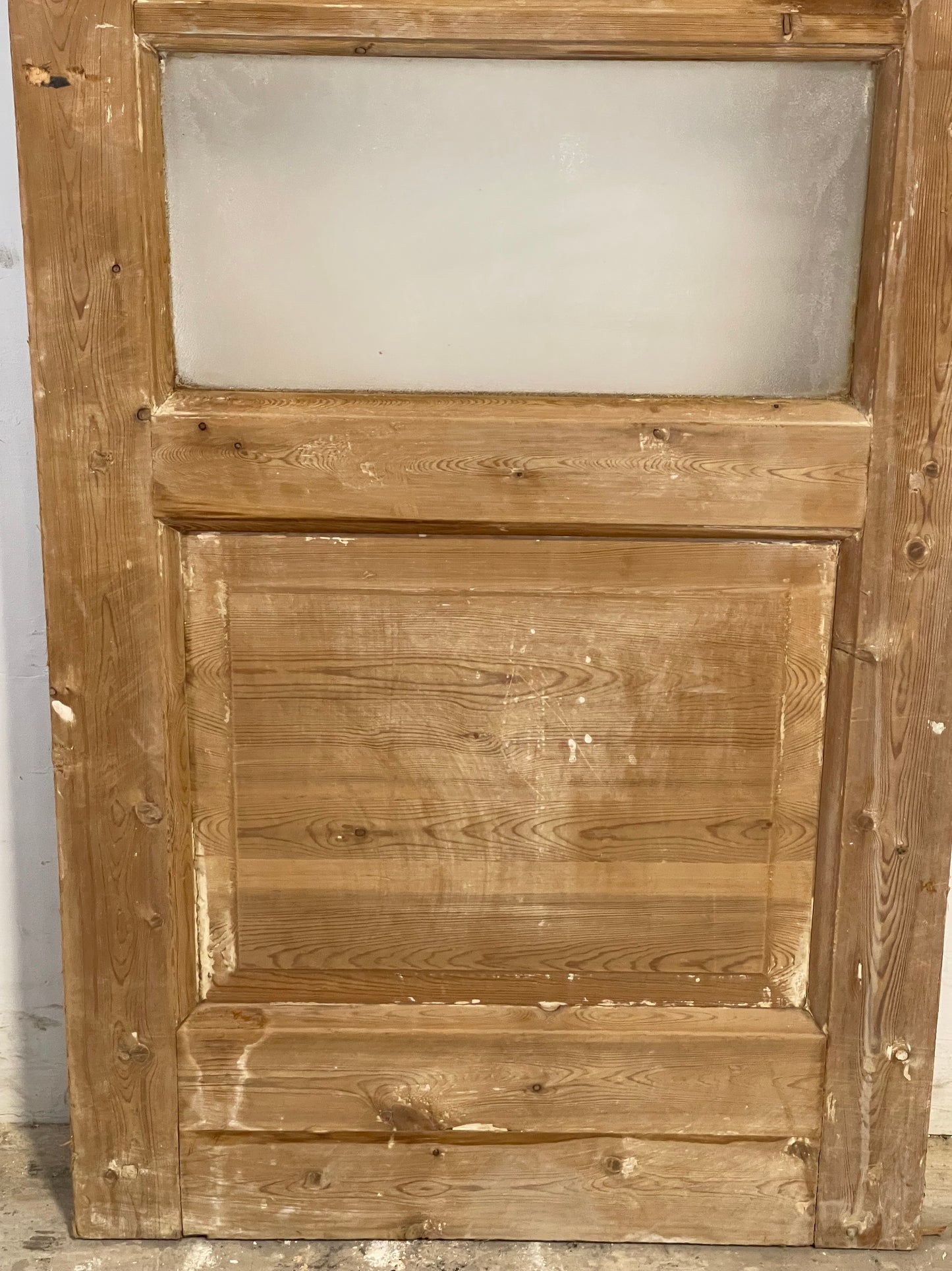 Antique French Panel Door with Glass  (88.75x27.75) L121