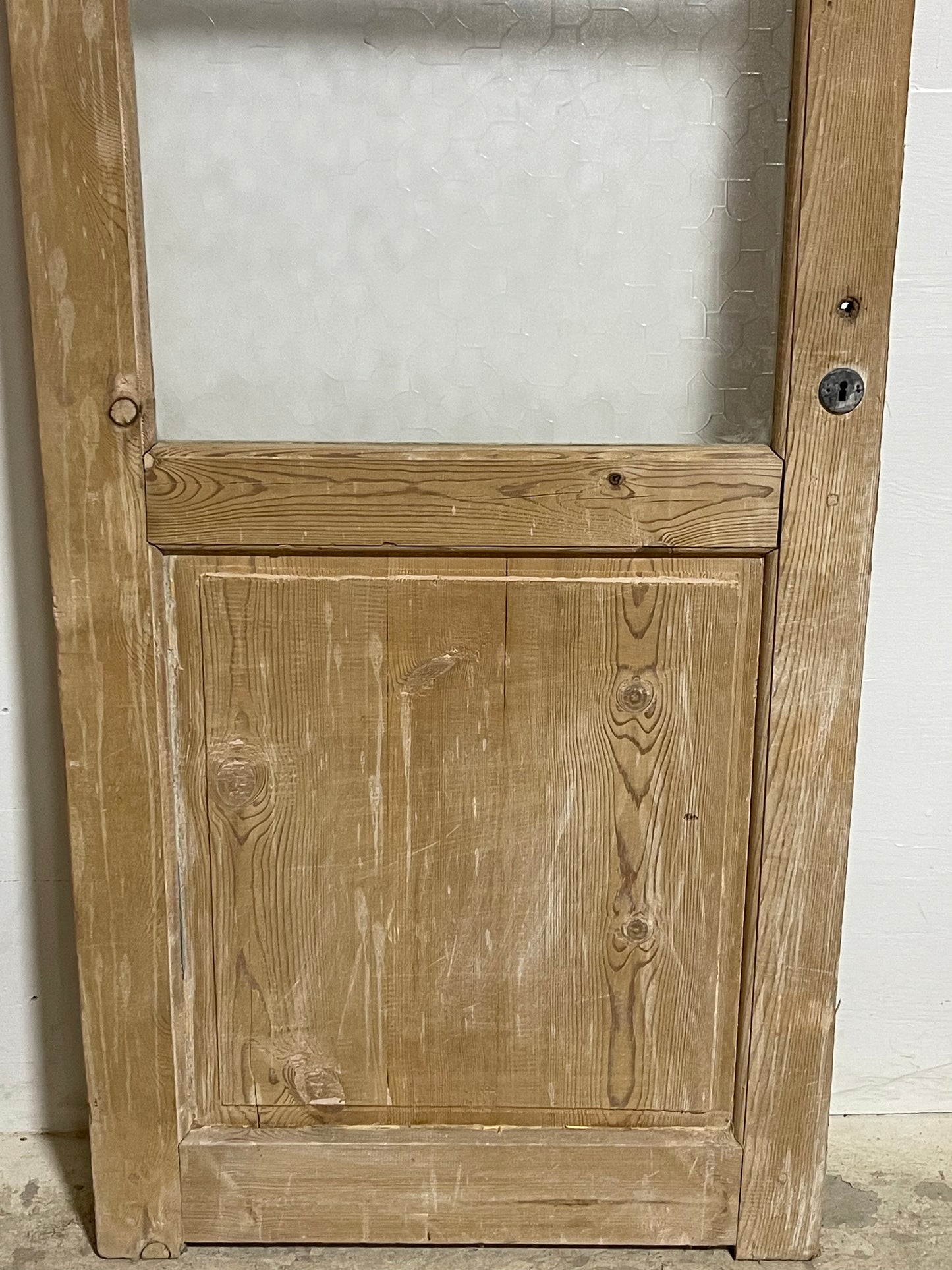Antique  French Panel Door with Glass  (84x31.5) J918