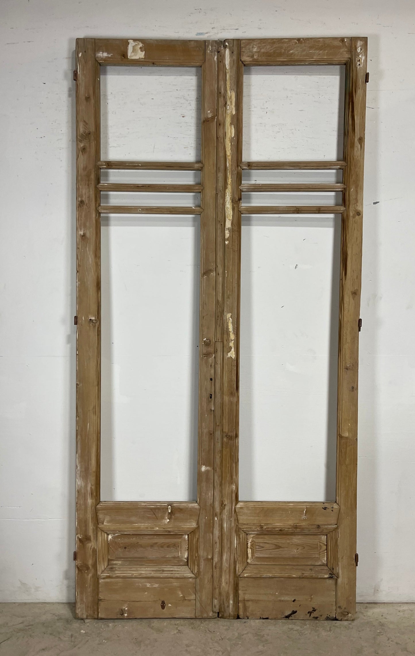 Antique  French Panel Doors with glass (103.5x51)   M116