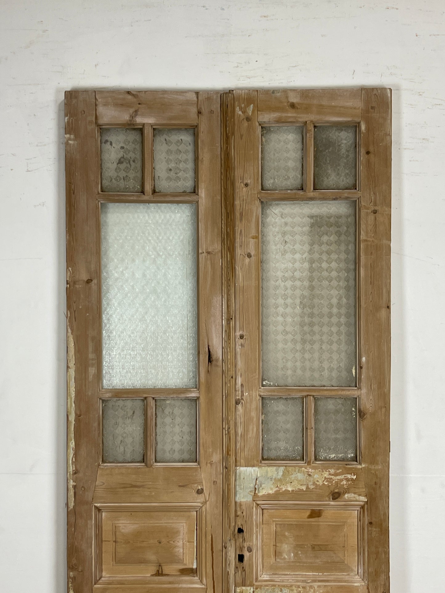 Antique French Panel Doors with Glass   (96 x 39.5)   N051