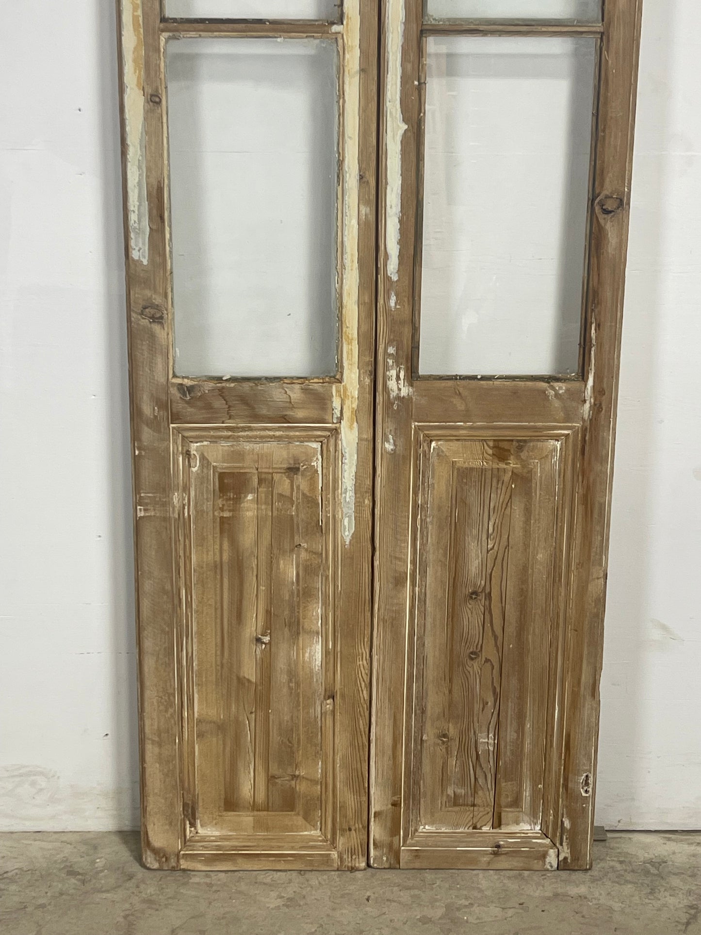 Antique  French Panel Doors with glass (100.5x30.75)   M077