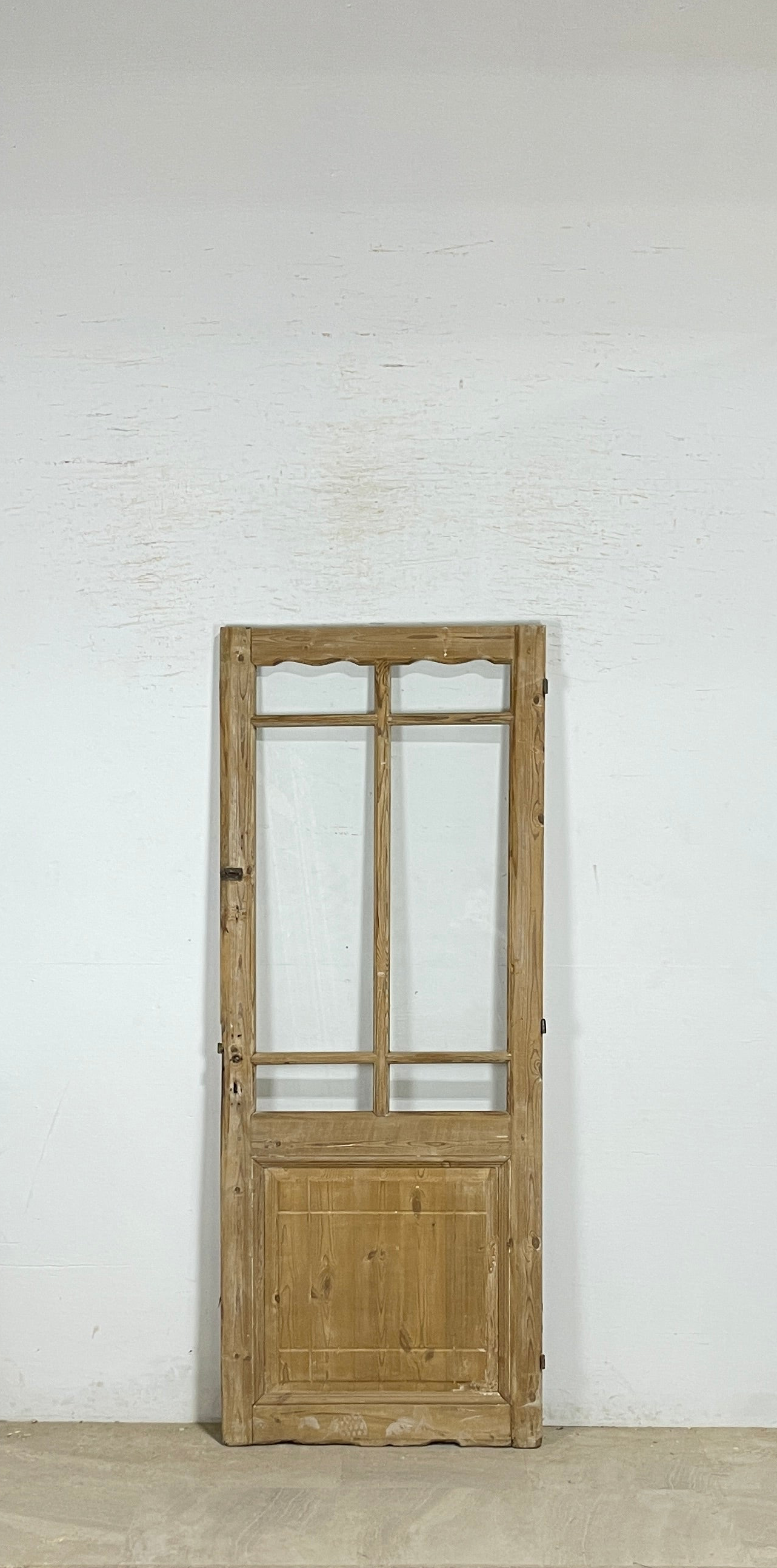 Antique French panel single door with glass (81x32.5) P197