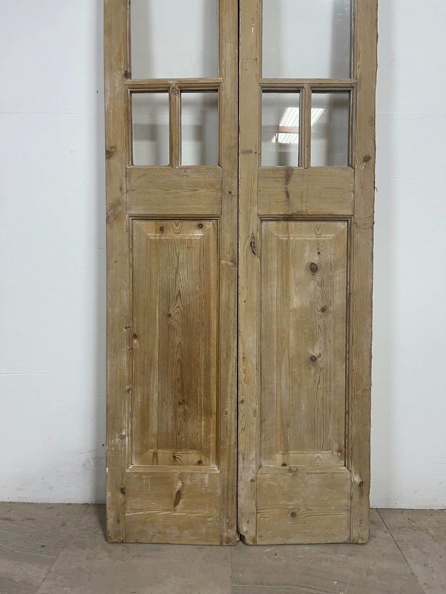 Antique French panel doors with Glass (99x 28.75)  O112