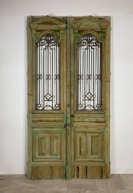 Antique French panel doors with Metal (106.25 x 54.75) O21