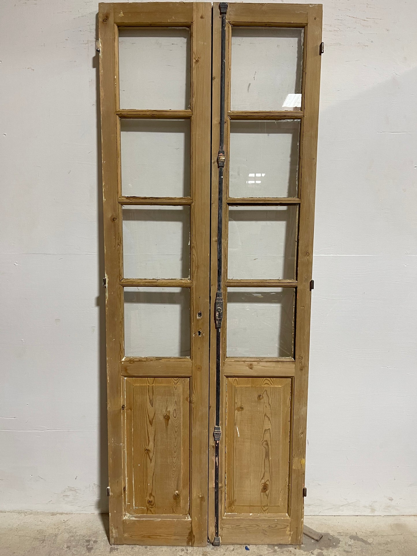 Antique French Panel Doors withg Glass (84.25x32.25) J327