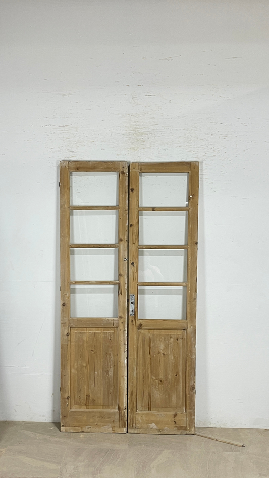 Antique French panel doors with Glass (86x43.5) P152