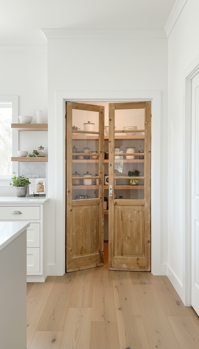 Antique French panel doors with Glass (86x43.5) P152