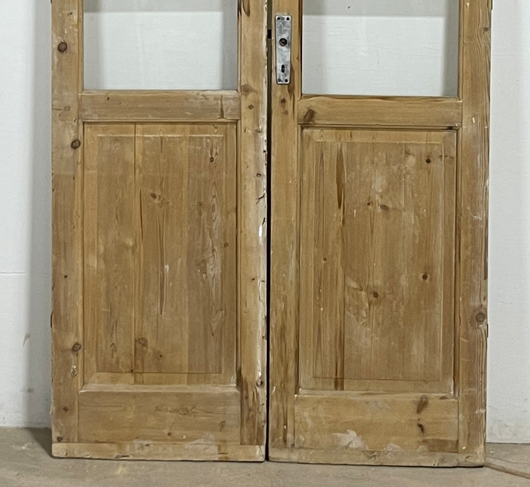 Antique French panel doors with Glass (86x43.5) P152