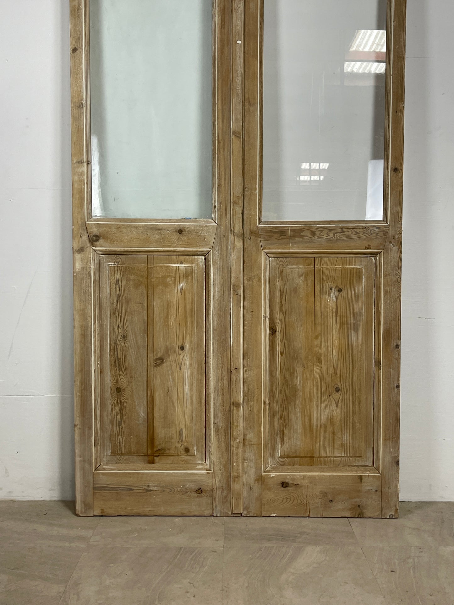 Antique French panel doors with Glass (112.25 x 47.5) O76