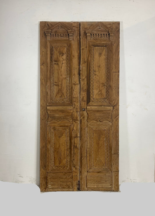 Antique  French Panel Doors with Carving  (94.25 x 44) N011