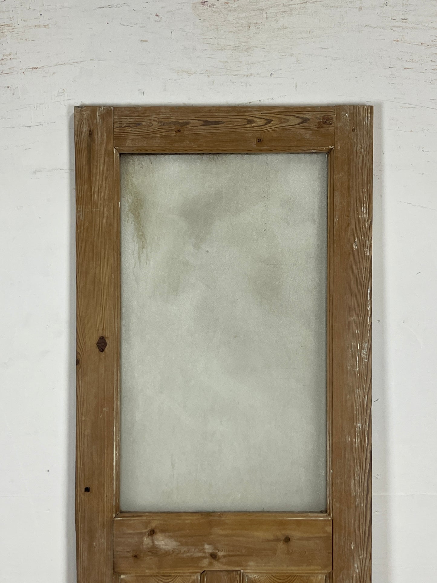 Antique French Panel Door with Glass  (85 x 28) N198