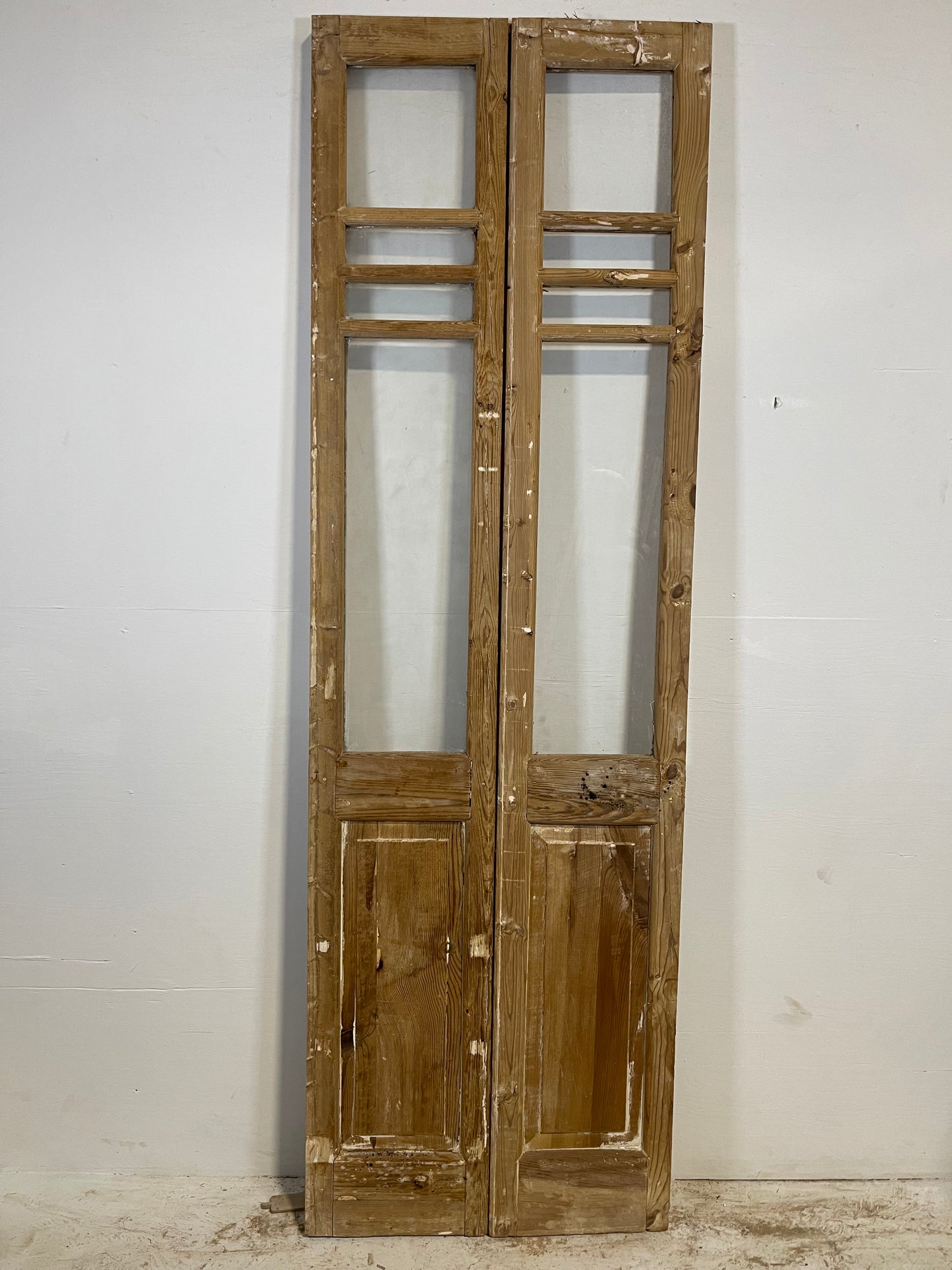 Antique French panel doors with glass (90.75x28.5) L210