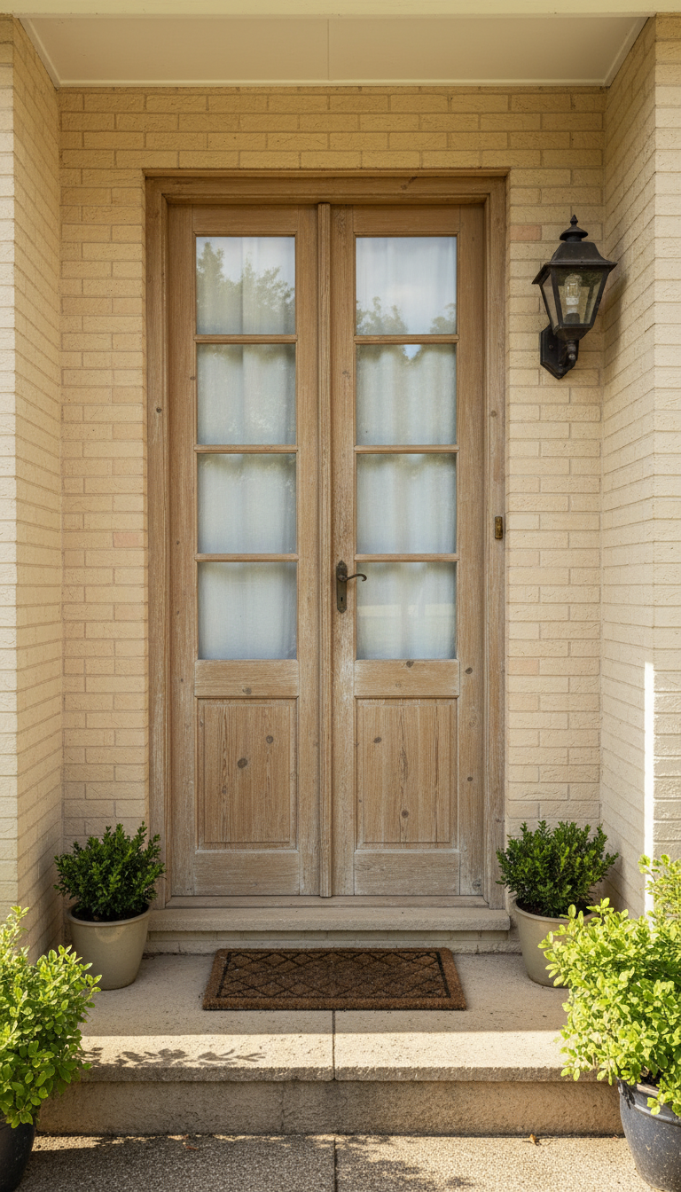 Antique French panel doors with Glass (100x43.5) P177