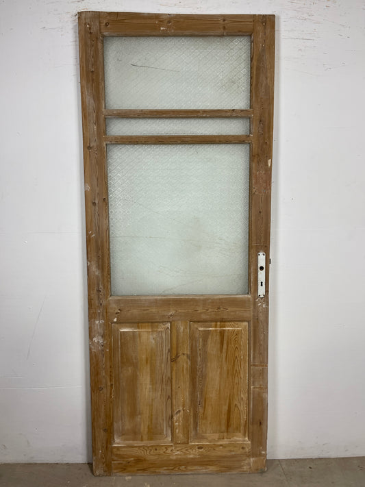Antique French Panel Door - Single with glass (85.5x34.5) O276