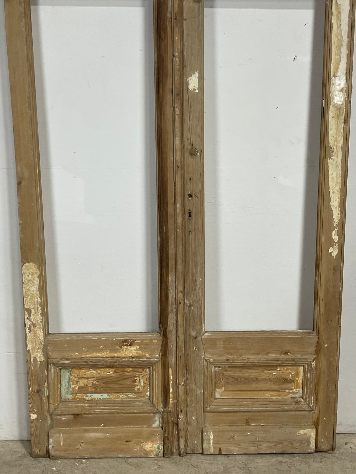 Antique  French Panel Doors with glass (103.5x51)   M116