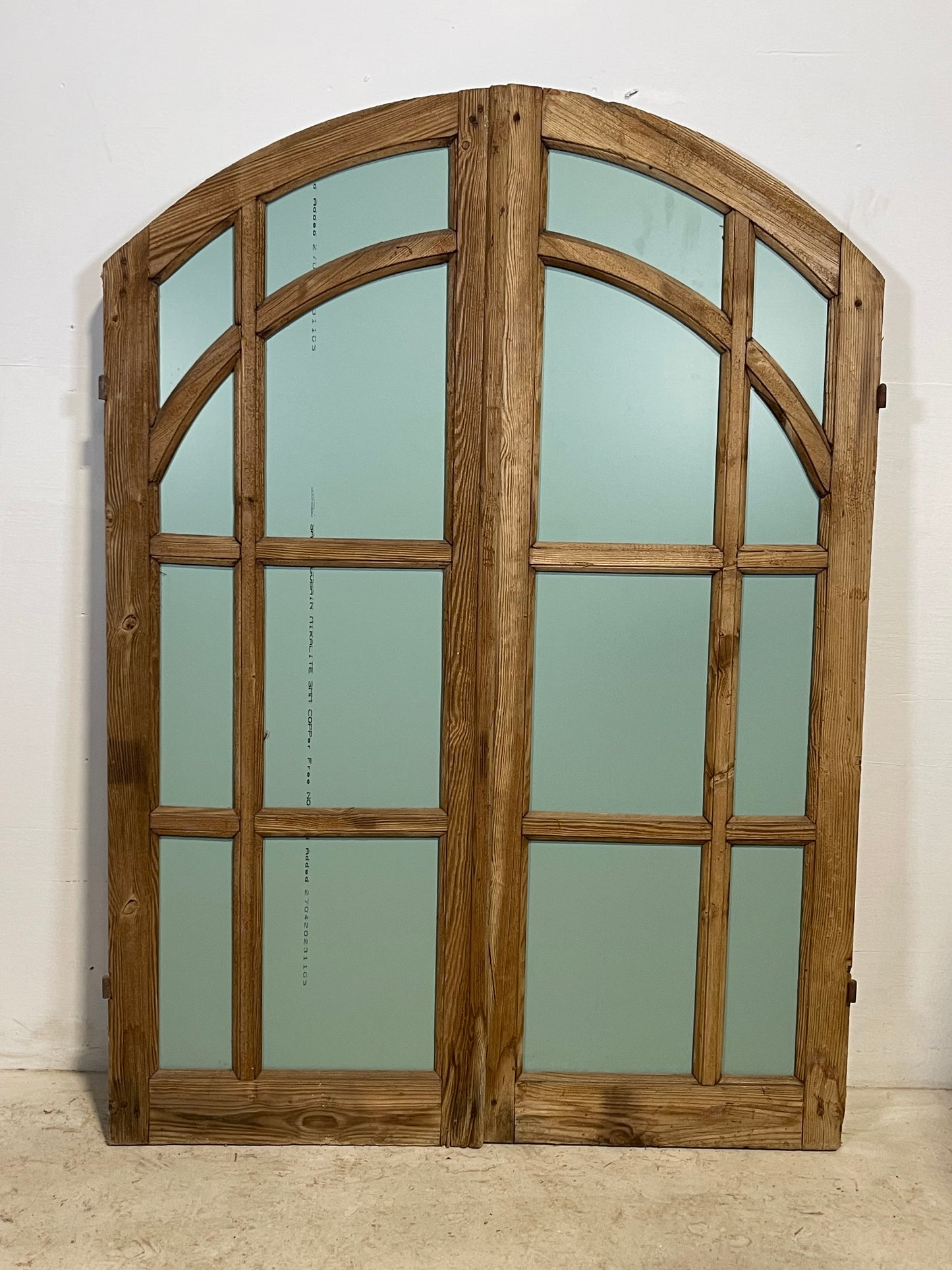 Antique French windows with mirror (65.25x46.75) L262B