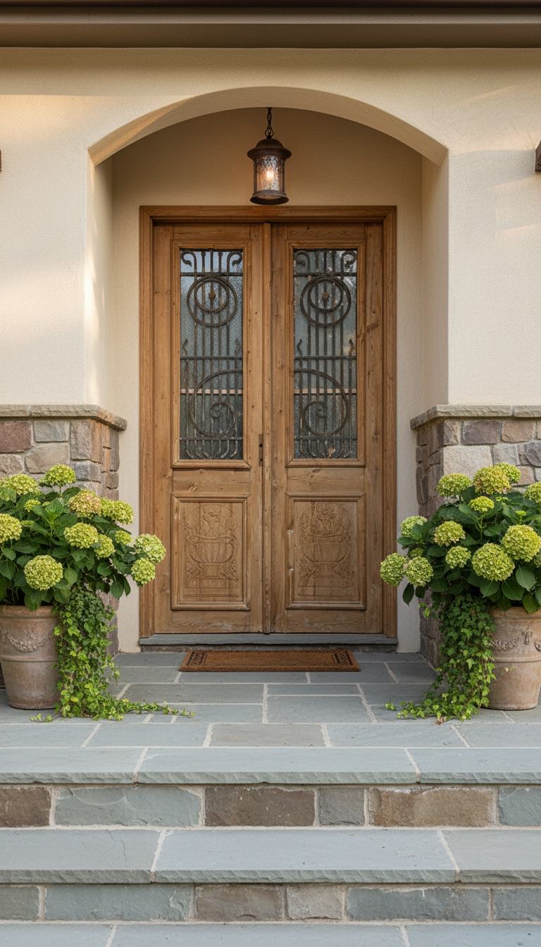 Antique French panel doors with Metal (95x53) P120