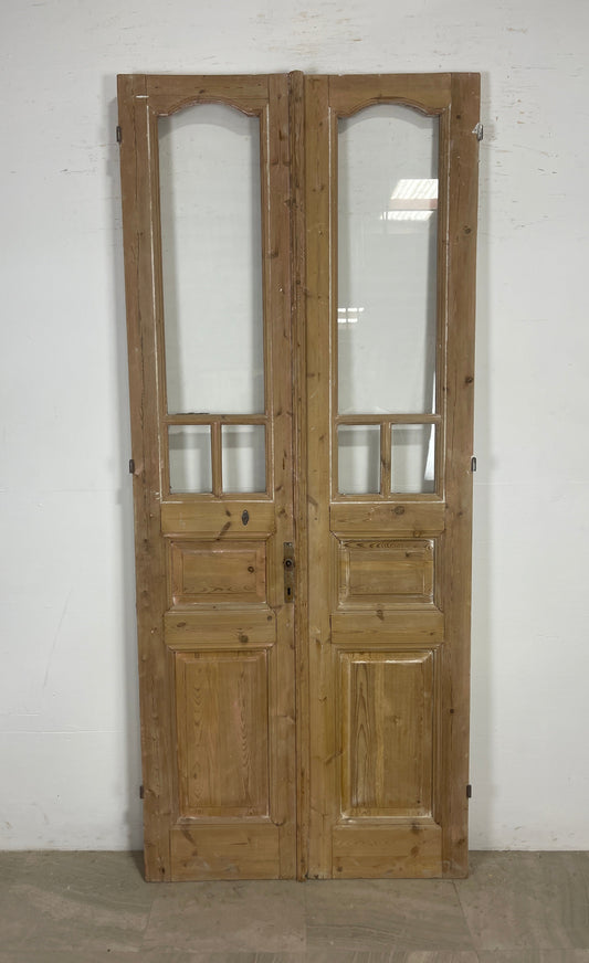 Antique French panel doors with Glass (93.25 x 39.5)  O109