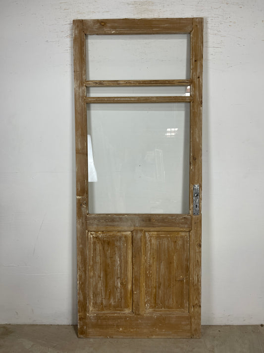 Antique French Panel Door - Single with glass (90x35.75) O254
