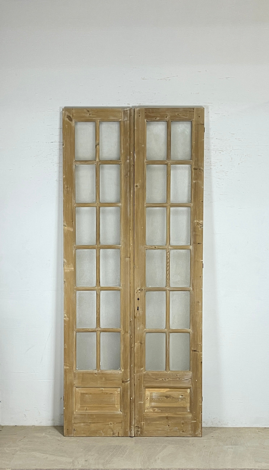Antique French panel doors with Glass (108x46) P174