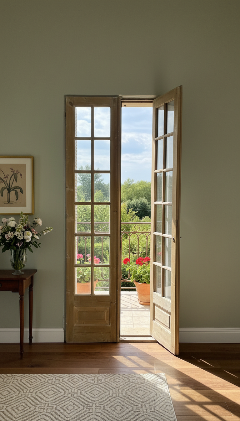 Antique French panel doors with Glass (108x46) P174