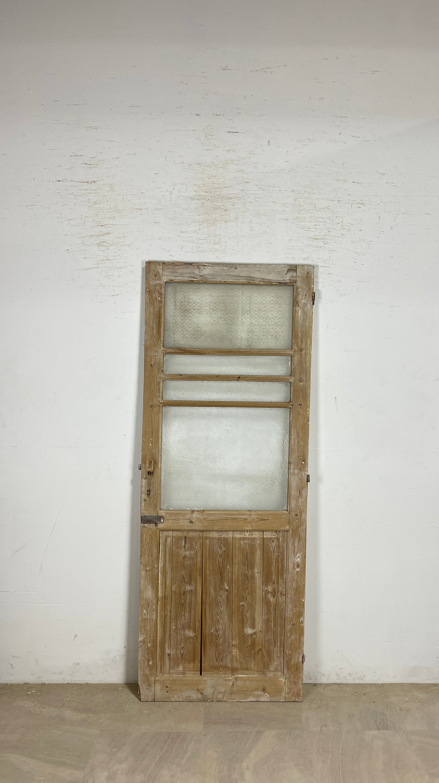 Antique French panel single door with glass (83x31.5) P207
