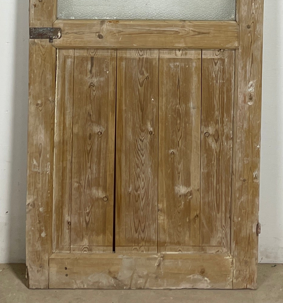 Antique French panel single door with glass (83x31.5) P207